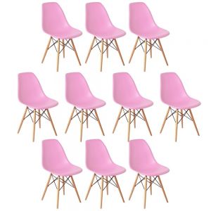 Kit de 10 sillas eames color rosa